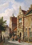 unknow artist European city landscape, street landsacpe, construction, frontstore, building and architecture. 285 oil painting on canvas